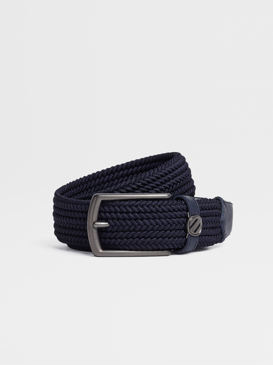 Z Vintage Logo Navy Blue Elastic Rayon Braided Belt